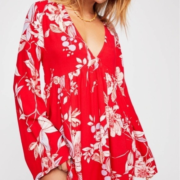 Free People Bella Print Tunic Blouse - Picture 1 of 7